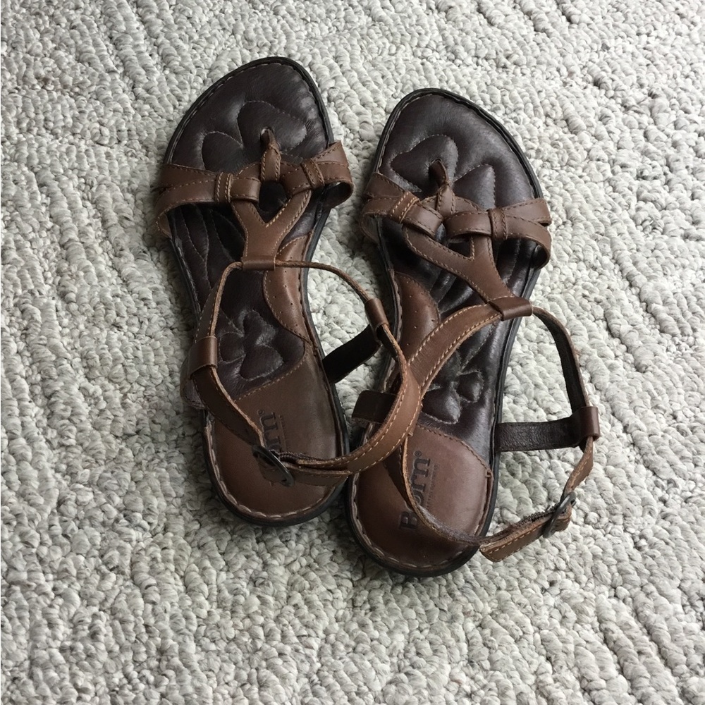Born Brown Strappy Leather Sandals